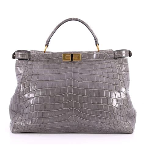 fendi peekaboo iconic large|fendi peekaboo crocodile.